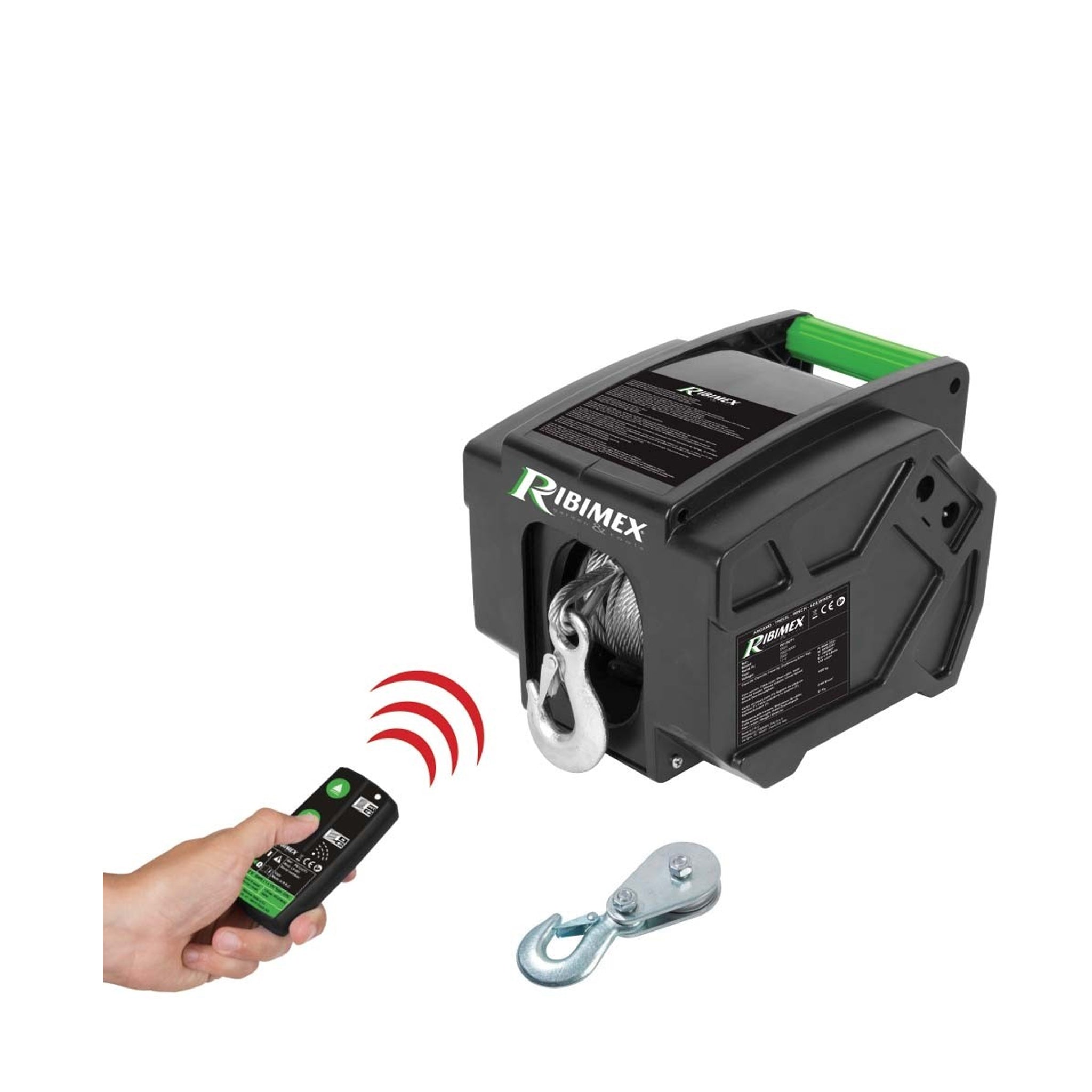 Verricello Elettrico 12V Con Telecomando Portata 5000Kg - Ribimex PE12V/T1