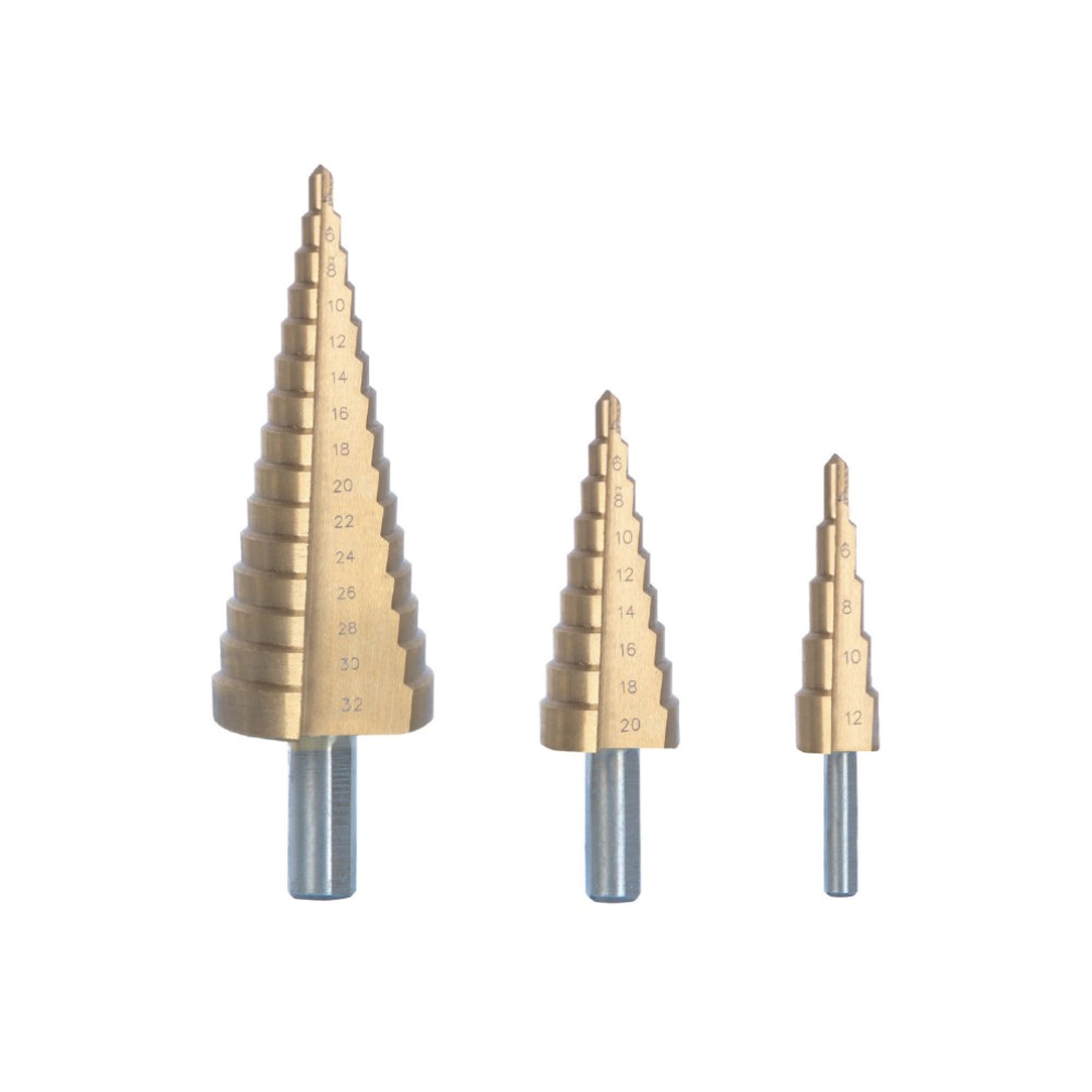 Set 3 Punte A Scalini In Acciaio HSS - Ribimex PRFEX3/VB