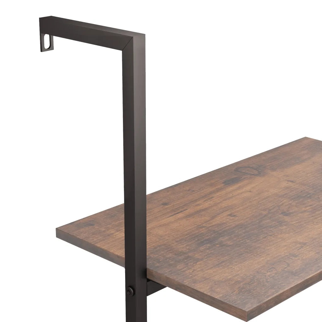 Scaffale Pendente 5 Livelli Marrone Scuro e Nero 64x35x185 cm CFW6032039