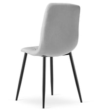Sedia imbottita VALORA TYRA - Elegante tessuto grigio chiaro / gambe nere x 3
