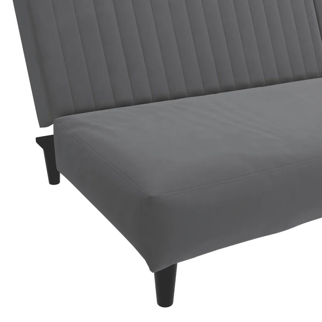 Divano letto | Sof¨¤ letto | Letto singolo a 2 Posti Grigio Scuro in Velluto