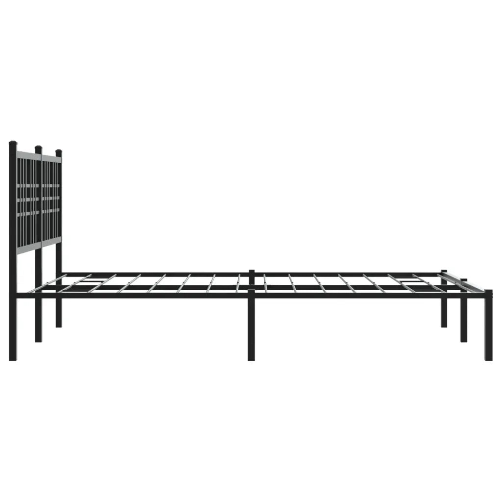 Giroletto con Testiera-Struttura Letto con testiera in Metallo Nero 120x190 cm 564046