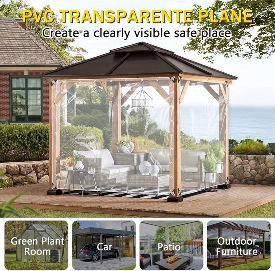 Telaio di Copertura Translucido con Oculi 420 g/m² - Impermeabile e Resistente alle Intemperie PVC per Esterni e Giardino