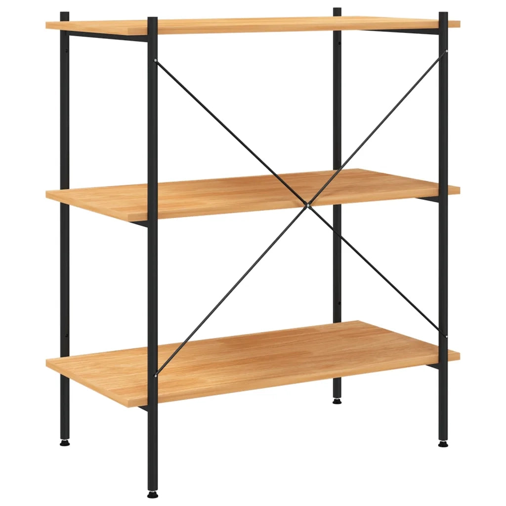 Scaffale a 3 ripiani nero e rovere 80x40x92 cm CFW7130995