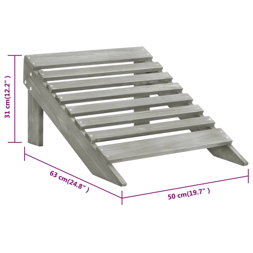 Sedia da Giardino | Sedie da Esterno con Poggiapiedi in Legno Grigio