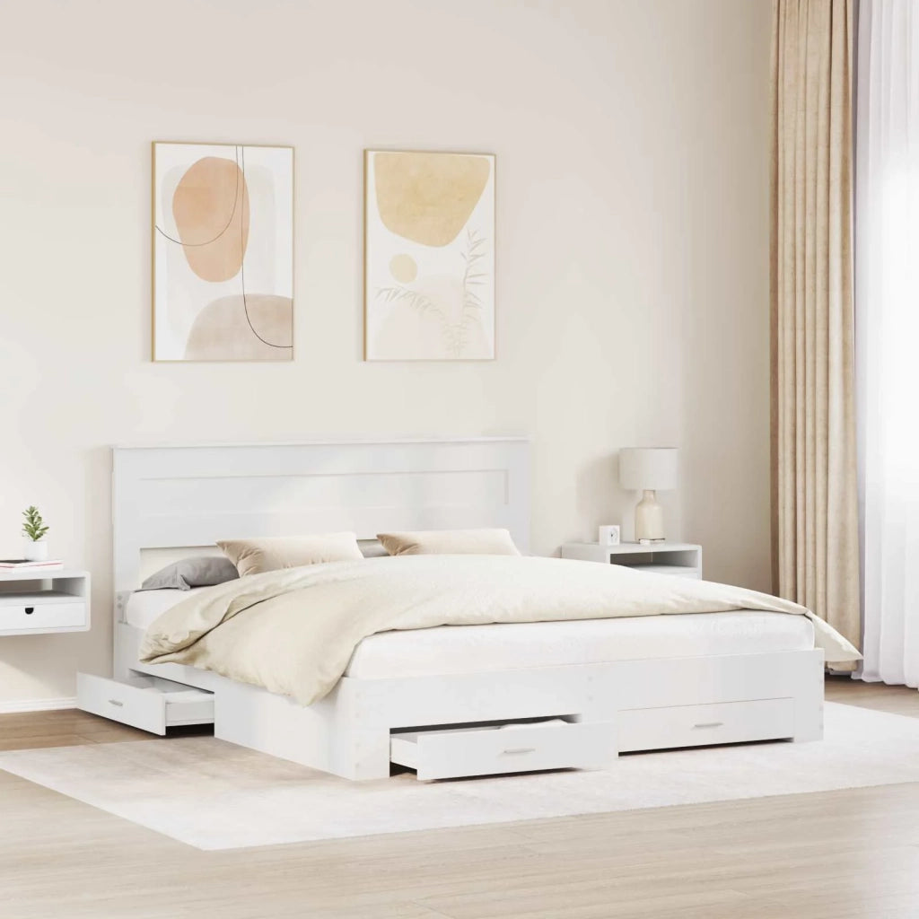 Struttura del letto Bianco 180 x 200 cm Legno multistrato