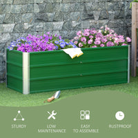 Fioriera da Giardino Senza Fondo con 2 Aree di Coltivazione 125x47x40 cm in Acciaio Verde