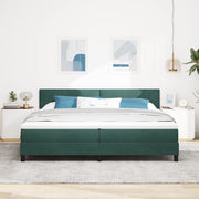 Letto Box Spring con Materasso Verde Scuro 200x200 cm Velluto