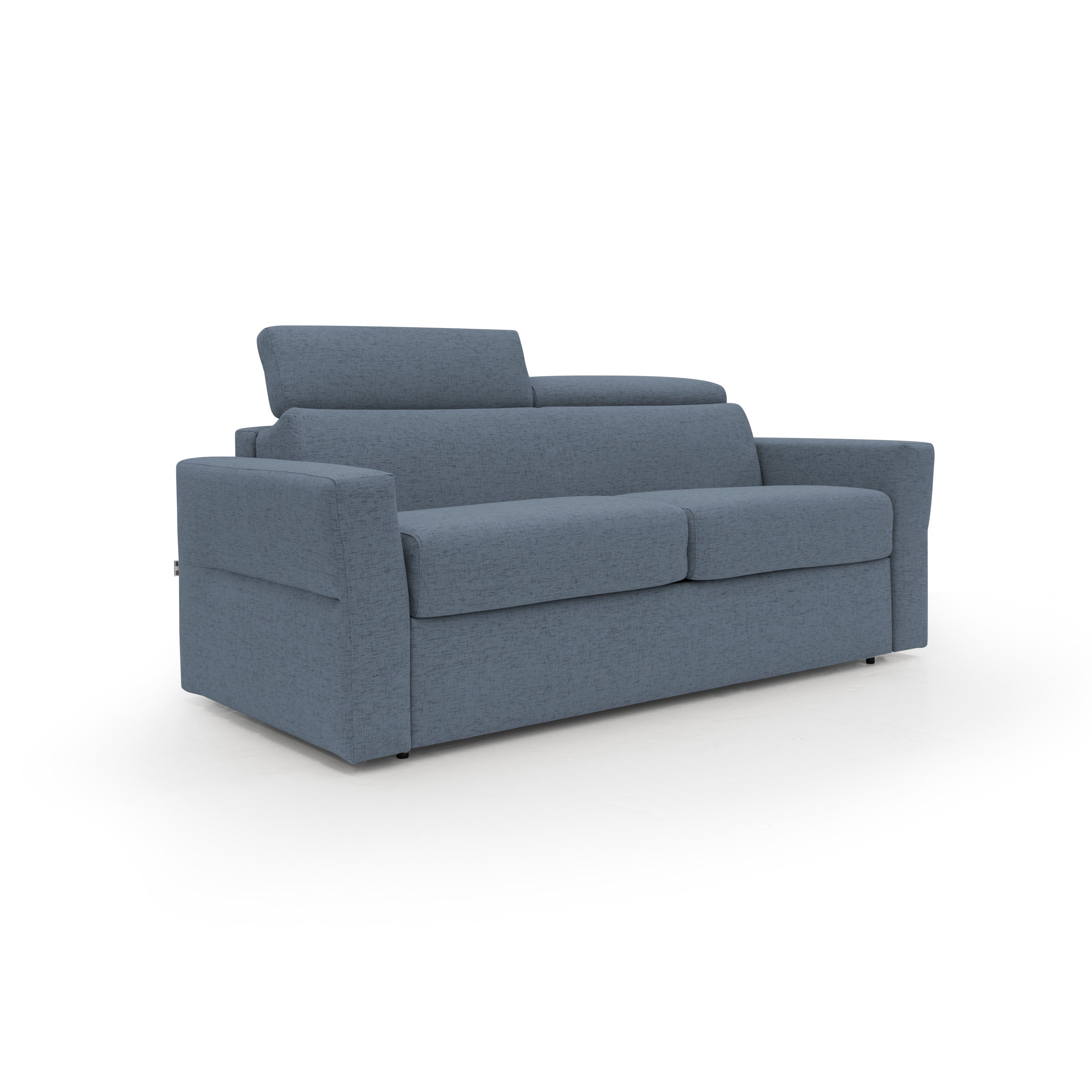 Avalon Divano letto con materasso H18 180 cm (mat. 120x197 cm) blu