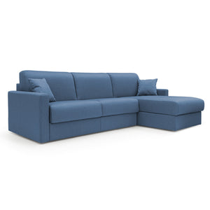 Chris Divano letto angolare 5 posti in tessuto impermeabile T13 248 cm Destro (mat. 120x197) blu