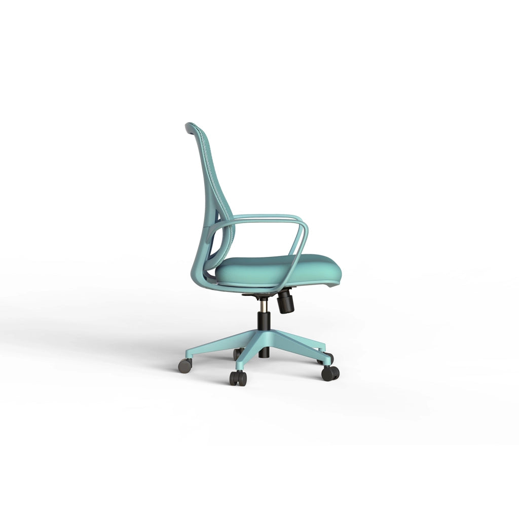 Sedia studio Hispanohogar altezza regolabile in tessuto verde