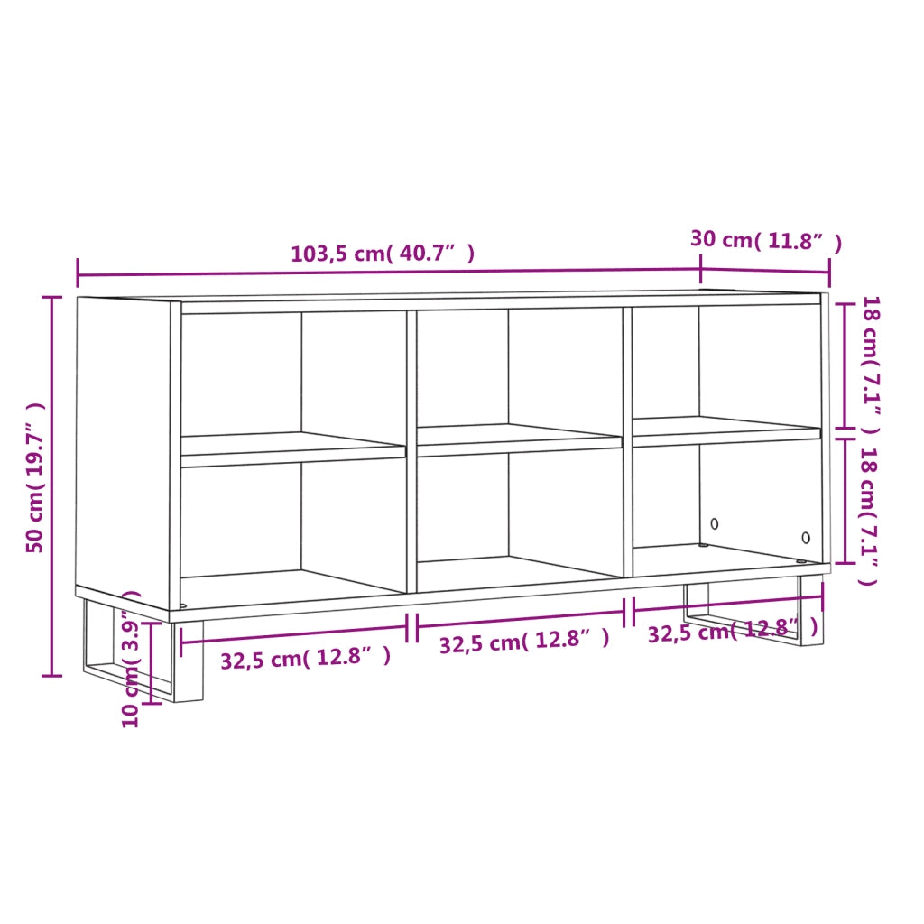 Mobile Porta TV Bianco Lucido 103,5x30x50 cm Legno Multistrato