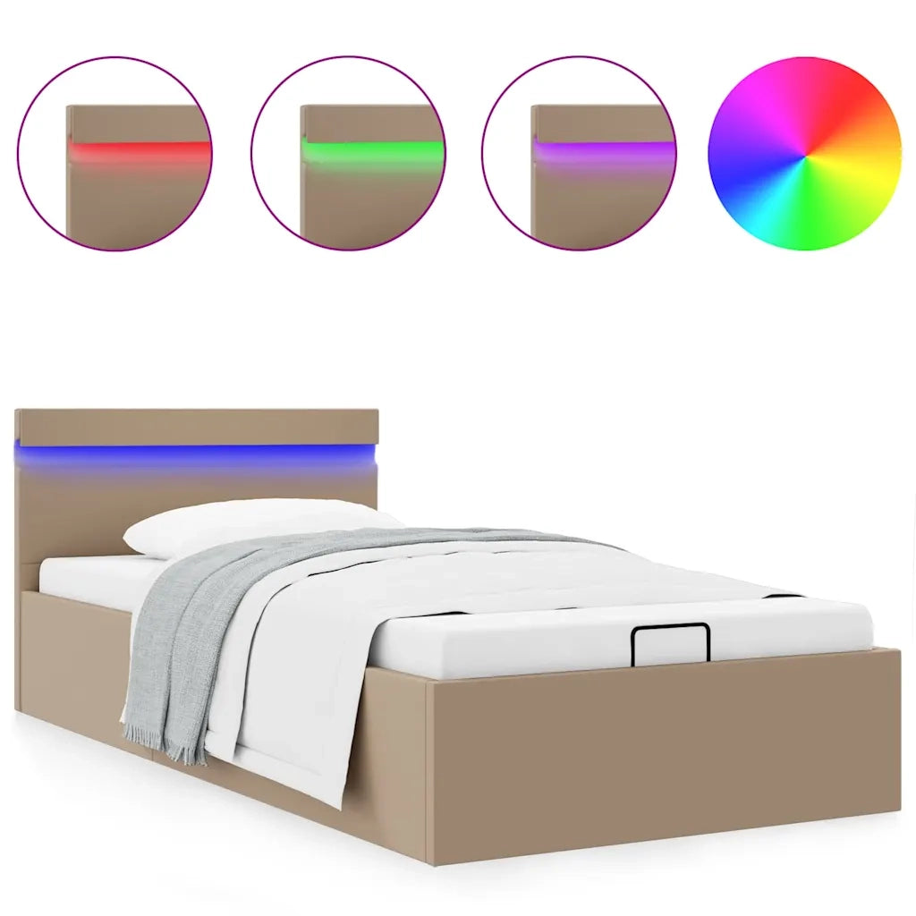 Giroletto Idraulico con LED Cappuccino Similpelle 90x200 cm 285558