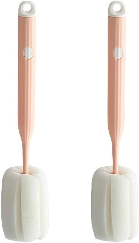 Set di spazzole per bicchieri con spugna morbida - 2 spazzole per bicchieri con spugna morbida sono facili da pulire. Spazzole per bicchieri con spugna possono rimuovere efficacemente macchie e residui sul fondo del bicchiere (rosa).