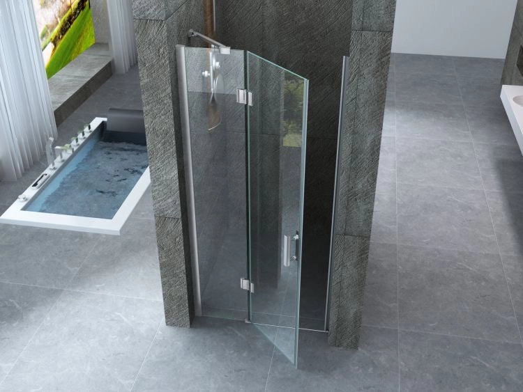 Porta doccia in Cristallo 8 MM un lato apertura anta battente con cerniere inox - Misura: 130 x h195 cm
