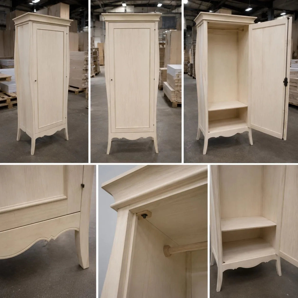 Armadio classico 1 porta legno grezzo 93x64x213 (3083) - Mobili 2G