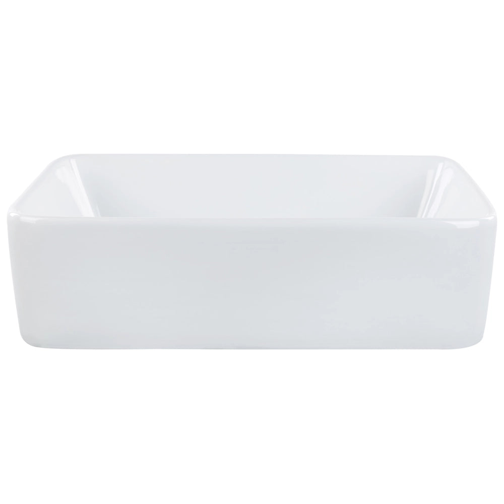 Lavabo da appoggio in ceramica bianca lucida 490 x 380 mm Lavello da bagno rettangolare