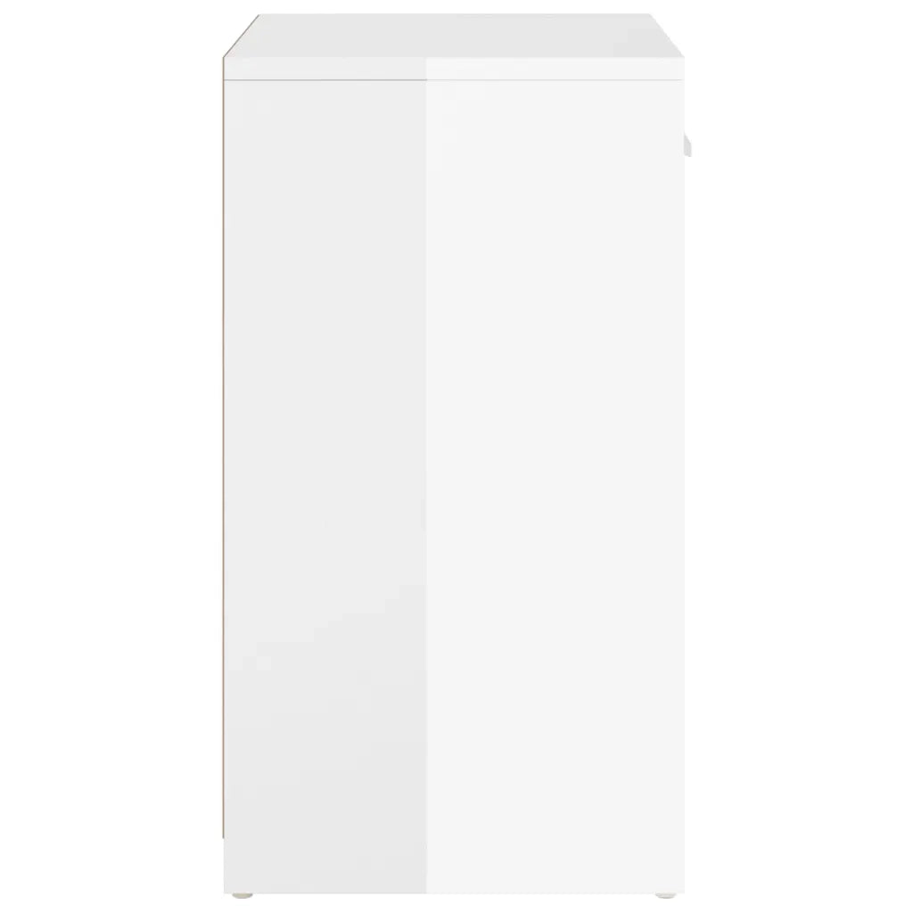 Panca Porta Scarpe Bianco Lucido 94,5x31x57cm Legno Multistrato 326747
