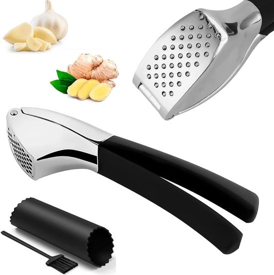 Prezzemolatrice a Stantuffo in Acciaio Inossidabile - Resistente alla Lavastoviglie - Utensile da Cucina con Tritappo Doppio