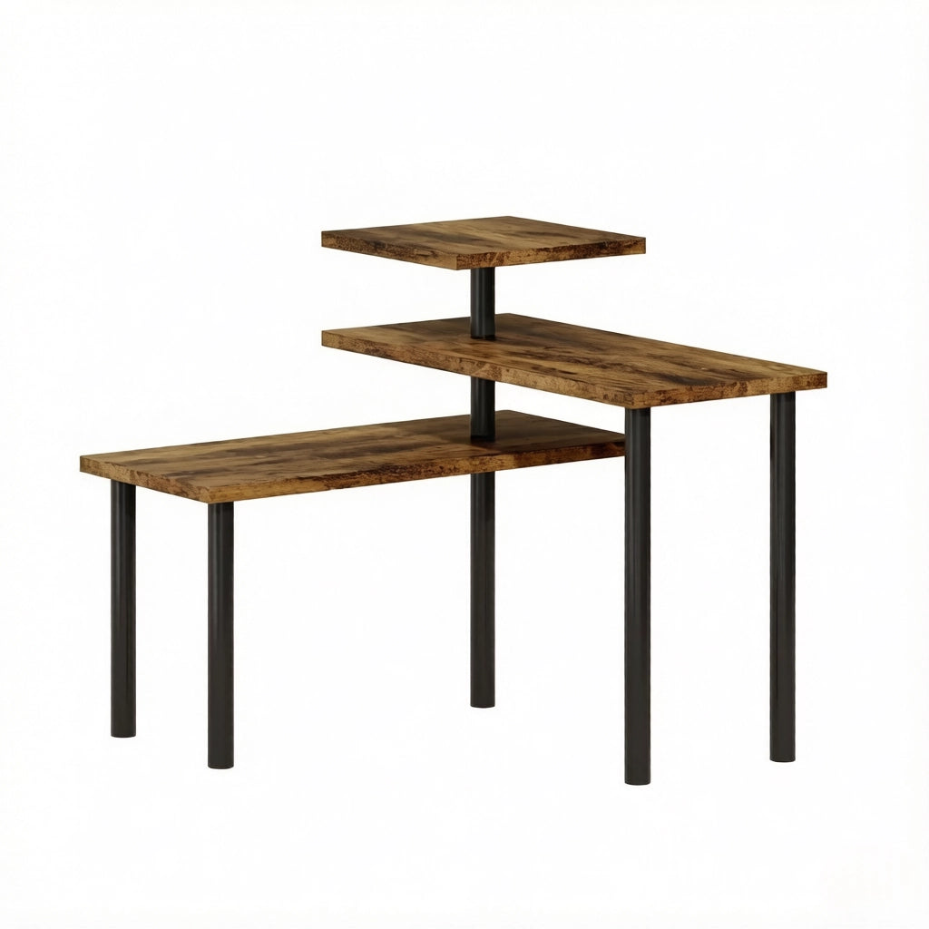 REGALLO da cucina girevole a 3 livelli 40x18x36,5 cm nero/marrone