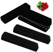 Set a 4 pezzi di scatola per gioielli con velour soffice, display per collane e bracciali, confezione regalo.