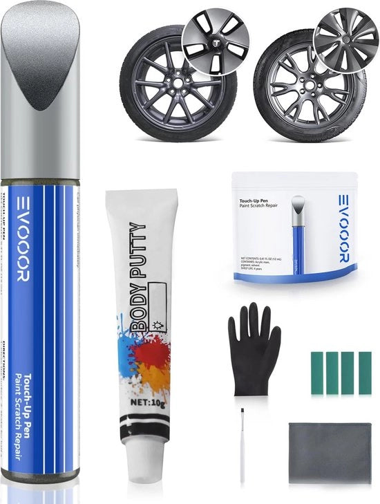 Kit di riparazione per cerchi in alluminio per Tesla - Set di riparazione colorata per Model 3 e Model S