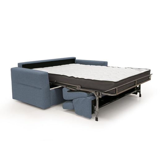 Avalon Divano letto con materasso H18 200 cm (mat. 140x197 cm) blu