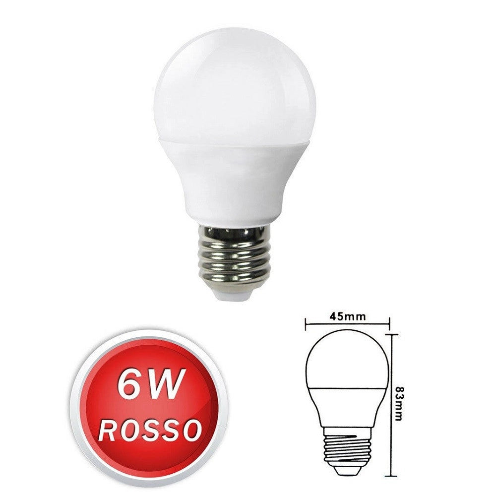 Trade Shop - Lampadine Led Sfera 6 W E27 Luce Colorata Verde Blu Rossa Lampada Globo G45 -
