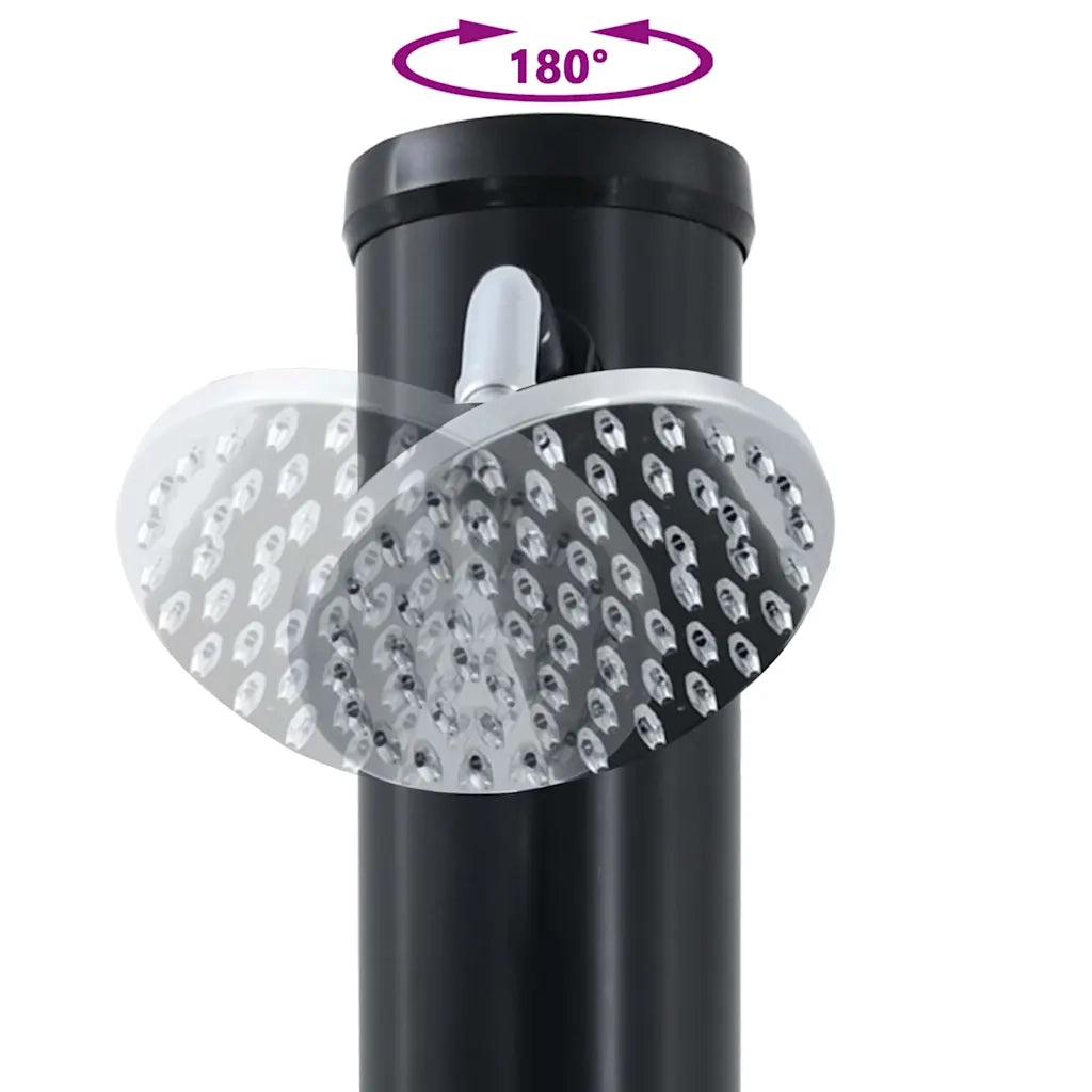 Doccia Solare da Esterno Nero 217 cm PVC e Alluminio 42003412