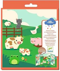 Scenario con adesivi rimovibili Gli animali, Djeco, Eta 2+