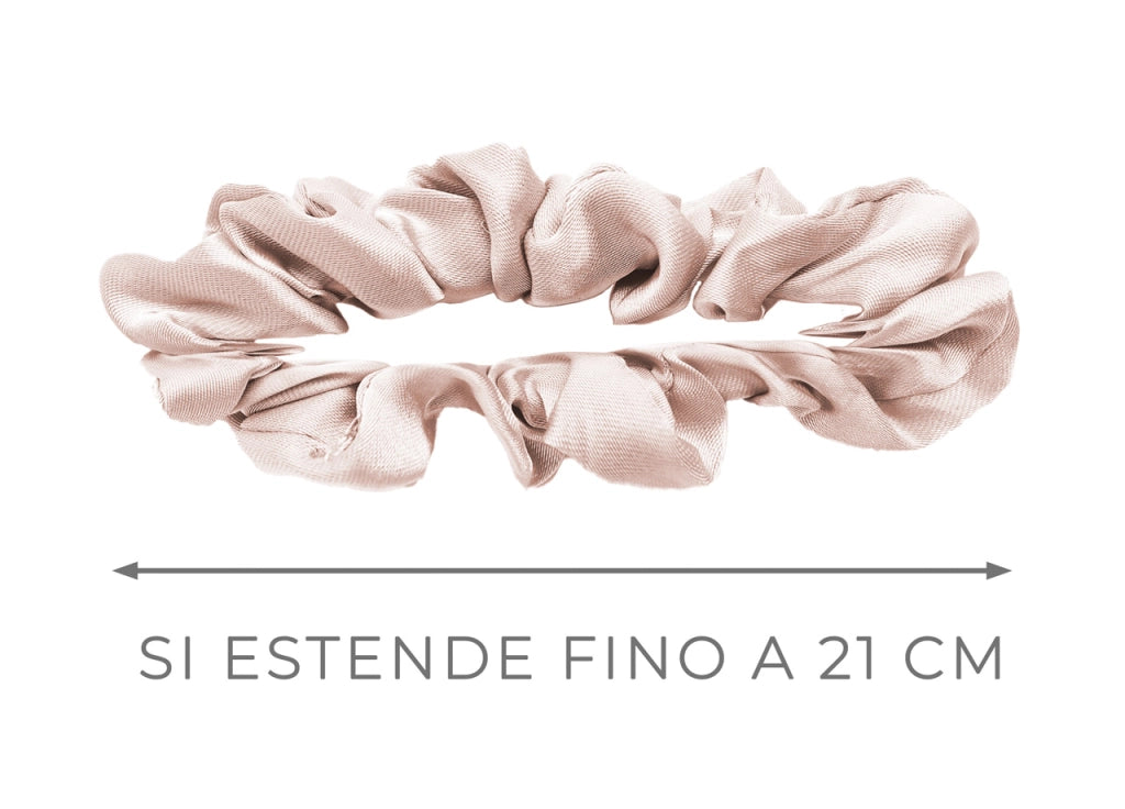 Scrunchies Elastico Per Capelli Crespi 100% Seta In Tinta Unita - Scrunchies - Rosa