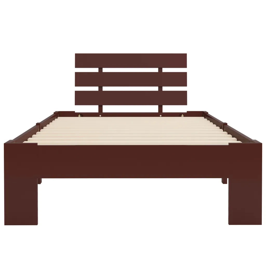 Giroletto senza Materasso-Struttura Letto Marrone Scuro 90x200 cm Legno Pino 425179