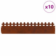 Bordure per prato 10 pz Ruggine 103 x 0,05 x 22 cm CFW2174295