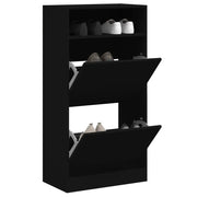 Scarpiera Nera 60x34x116 cm in Legno Multistrato 840016