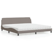 Letto con Materasso Dover Tortora 200x200 cm in Tessuto 3208468