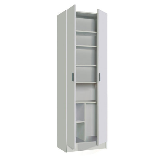 Armadio multiuso a piu' ripiani 180x58x37 cm bianco