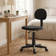 SEDIA DA UFFICIO SENZA BRACCIOLI GIREVOLE REGOLABILE NERA 43x48x75-87 cm