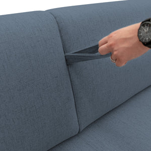 Duna Divano letto matrimoniale con materasso 20 cm in tessuto impermeabile T03 215 cm (mat. 160x197) blu