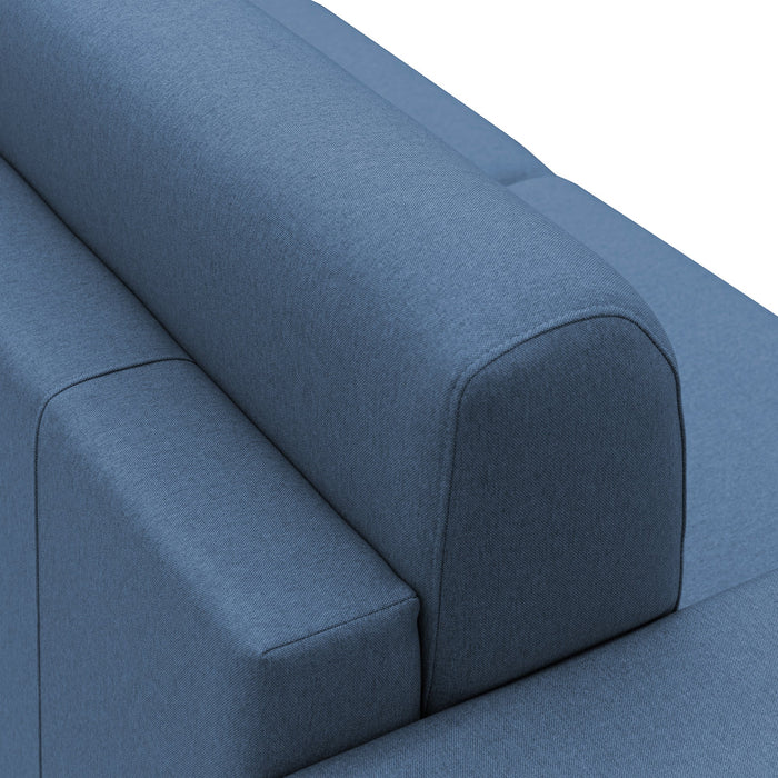 Chris Divano letto angolare 5 posti in tessuto impermeabile T13 248 cm Sinistro (mat. 120x197) blu