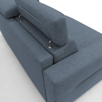 Avalon Divano letto con materasso H18 200 cm (mat. 140x197 cm) blu