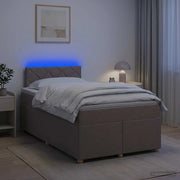 Letto box spring con materasso Tortora 120 x 190 cm Tessuto 3452384