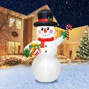 Decorazione di Natale inflazionabile con ciotola di zucchero Decorazione di Natale inflazionabile con scatola regalo 4 Lampadine LED integrate chiare per decorazione di Natale all'aperto