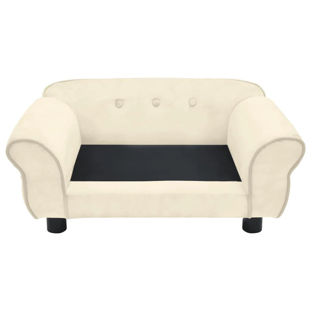 Divano per cani 72 cm in peluche color crema 02_0000137