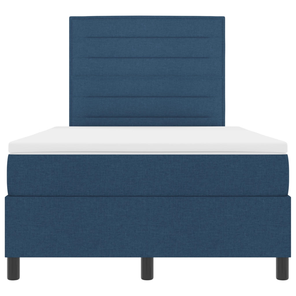 Letto con Box Spring e Materasso Blu 120x200 cm Tessuto
