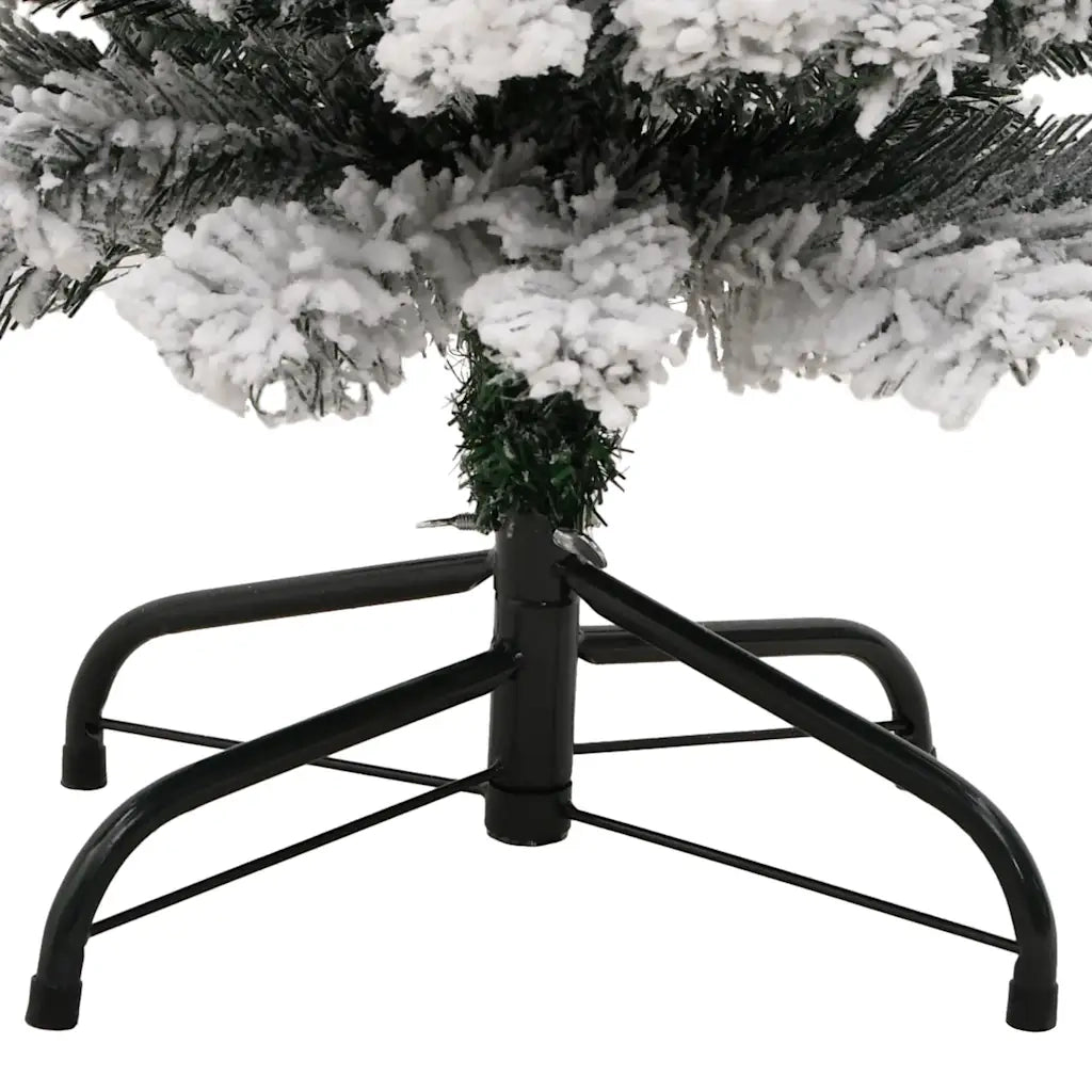 Albero di Natale Artificiale-Albero Natalizio con Neve Fioccata Verde 150 cm PVC 700762