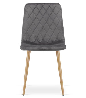 Sedia VALORA TURIN - Elegante rivestimento in velluto grigio scuro x 3