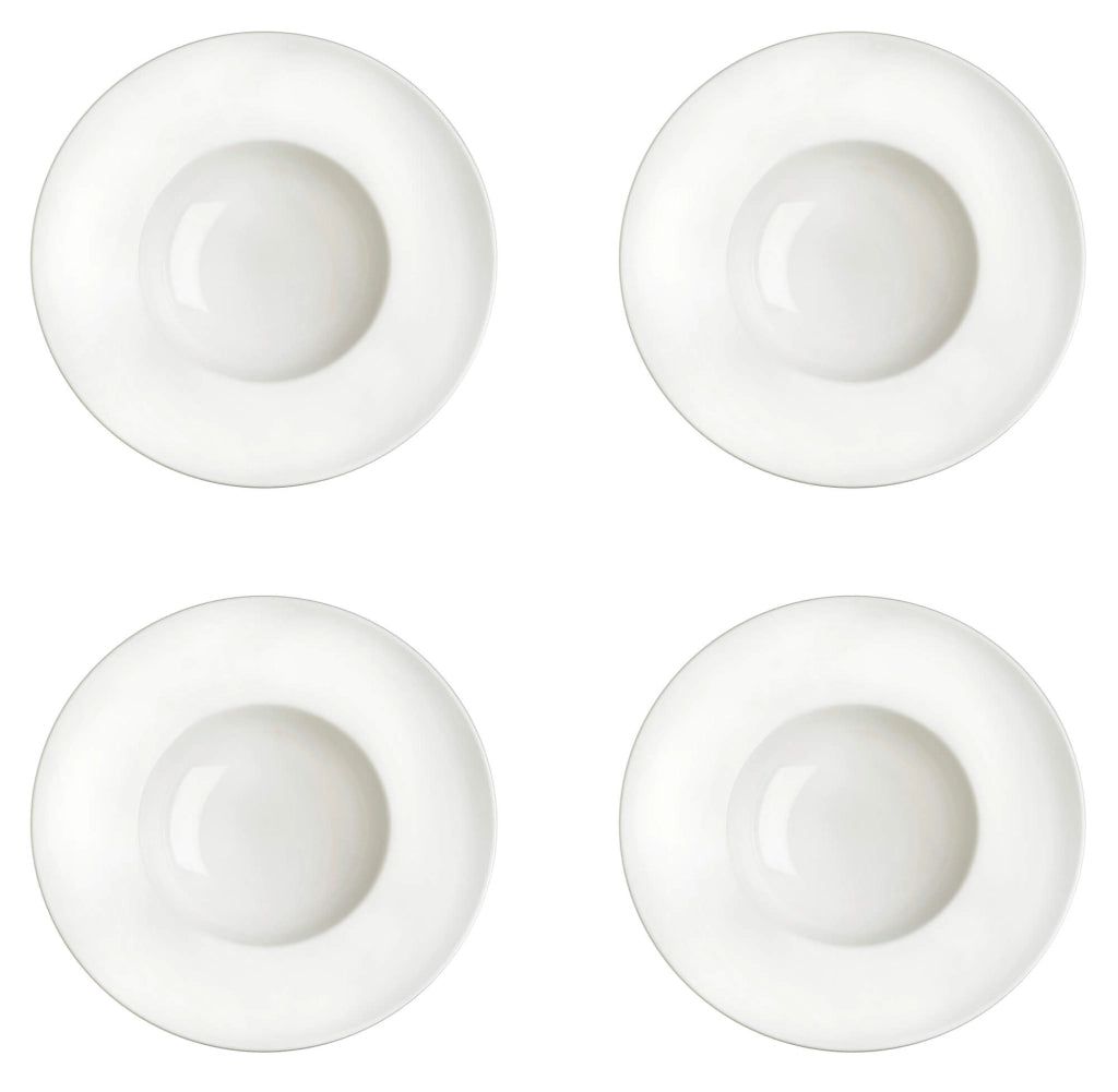 Set 4 Piatti Fondi Ø30 cm in Porcellana Allluminica Kaleidos Aluxina Pasta Bowl Bianchi
