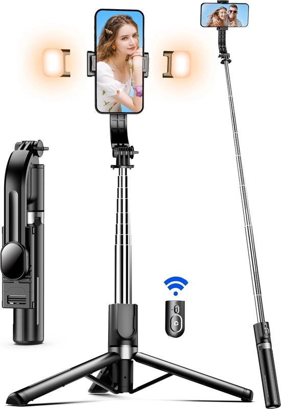 Astuccio per Selfie - Astuccio Universale per Fotocamera - Astuccio Tripode per Fotocamera - Astuccio per Fotocamera Bluetooth con Tripode e Funzione di Connessione Bluetooth