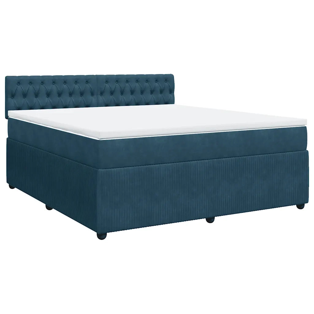 Giroletto a Molle con Materasso Blu 180x200 cm in Velluto 3287816