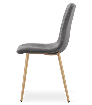 Sedia VALORA TURIN - Elegante rivestimento in velluto grigio scuro x 3